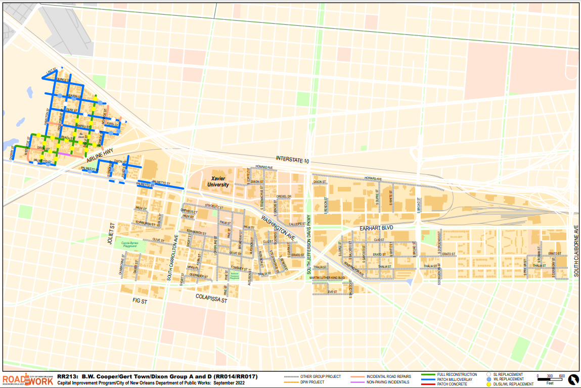 Map of BW Cooper, Gert Town, Dixon Group A and D