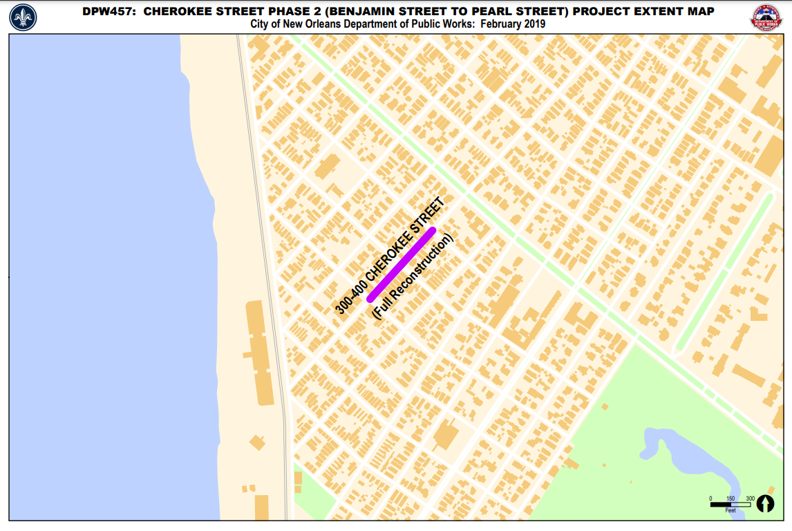 Map of Cherokee Phase II (Benjamin St. - Pearl St.)