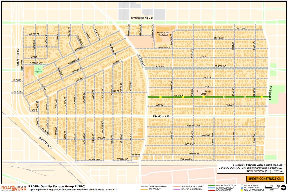 Map of Gentilly Terrace Group E