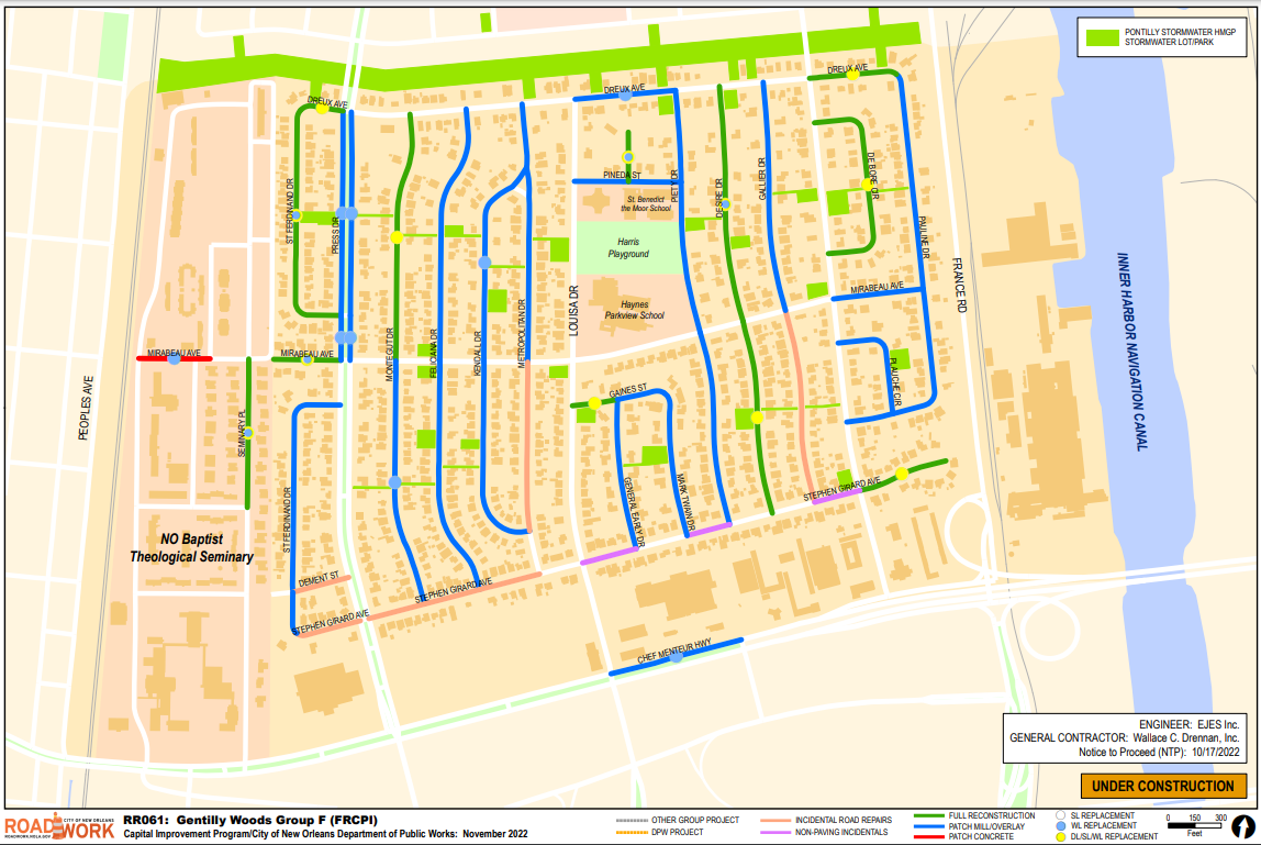 Map of Gentilly Woods Group F