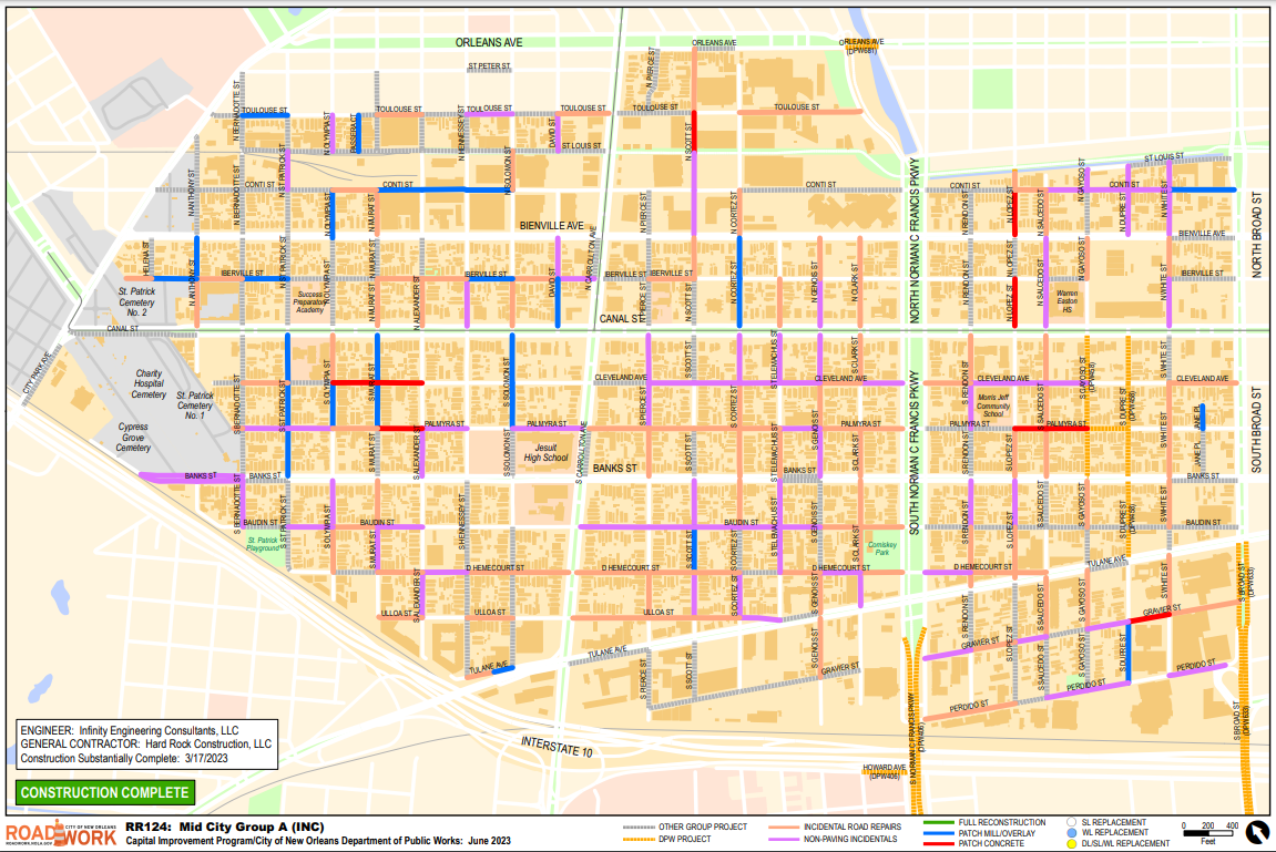 Map of Mid City Group A
