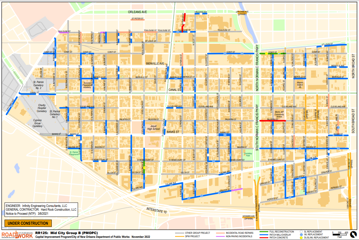 Map of Mid City Group B