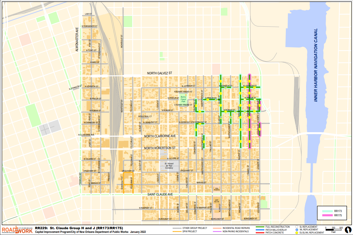 Map of St. Claude Group H and J