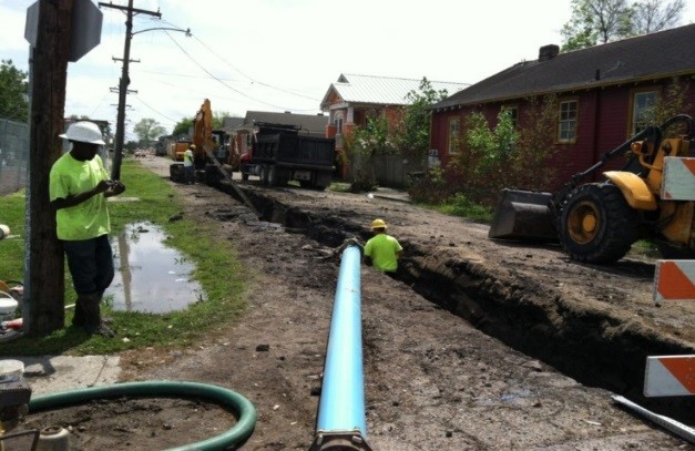 Text Box: As part of a full depth reconstruction project, contractors will dig a trench similar to the one pictured above in order to replace underground utilities.