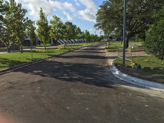 CREWS CURRENTLY 35 PERCENT COMPLETE REPAVING ROADWAYS IN JOE W BROWN MEMORIAL PARK