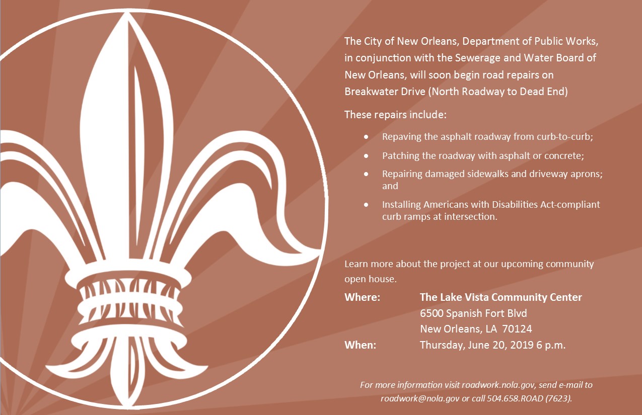 WORK SET TO BEGIN IN THE BREAKWATER DRIVE NEIGHBORHOOD