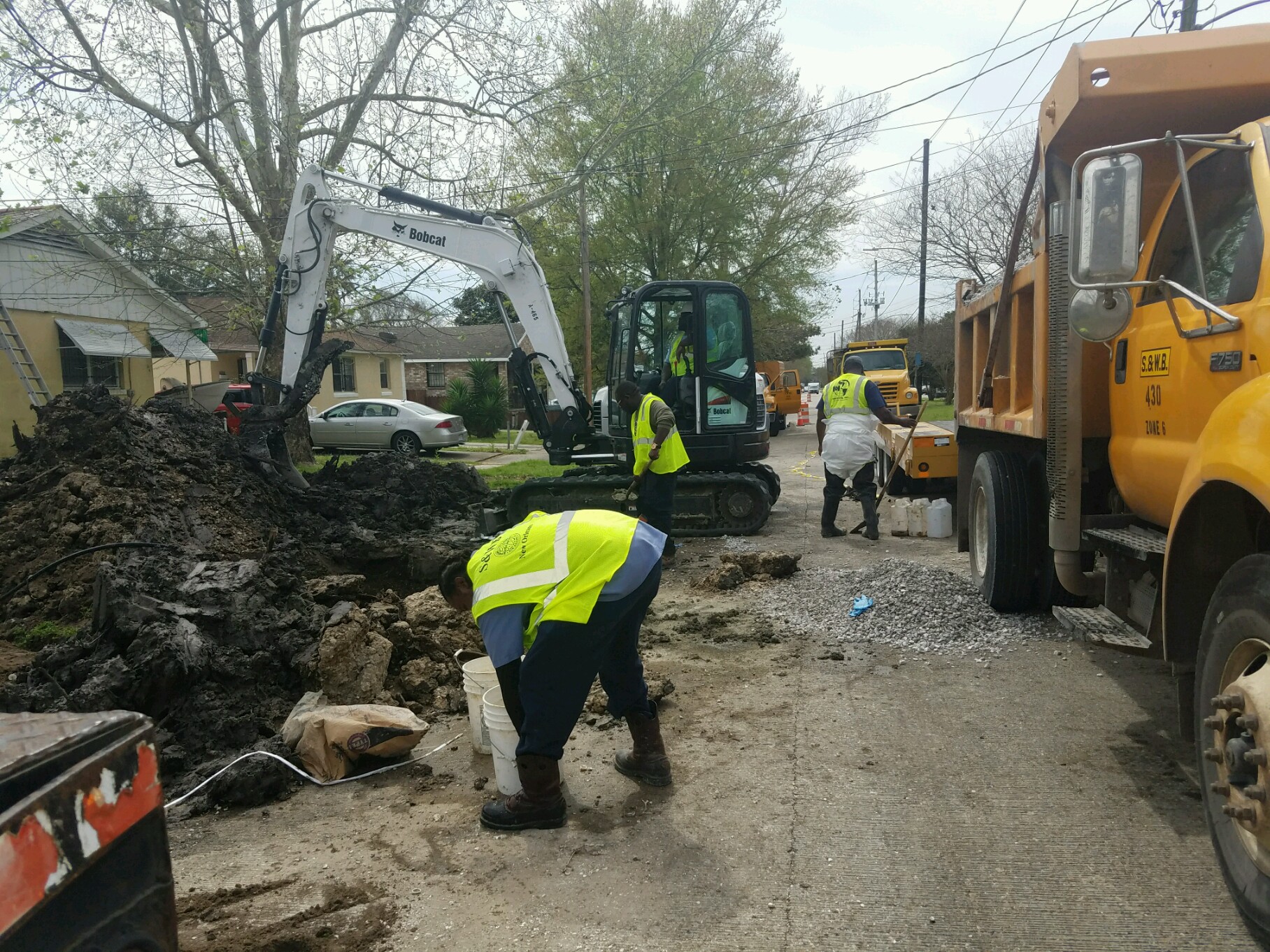 Sewer main repair completed at 1700 Shirley Drive