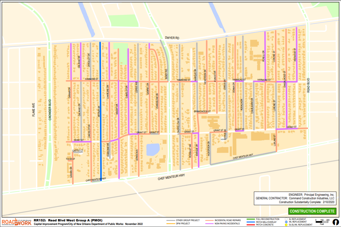 Map of Read Blvd West Group A
