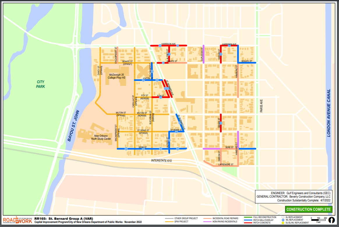 Map of St. Bernard Group A